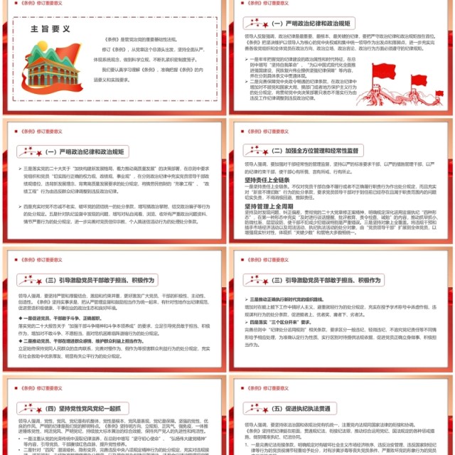 红色党政风中国共产党纪律处分条例PPT模板