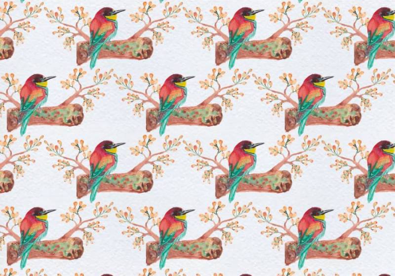  矢量无缝模式与分支上的鸟