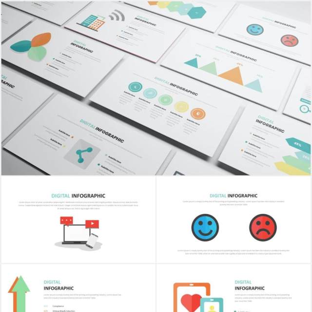 数据可视化信息图表PPT素材Digital Infographic Powerpoint Template