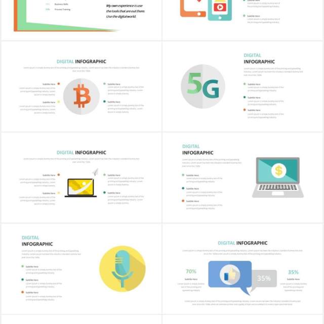 数据可视化信息图表PPT素材Digital Infographic Powerpoint Template