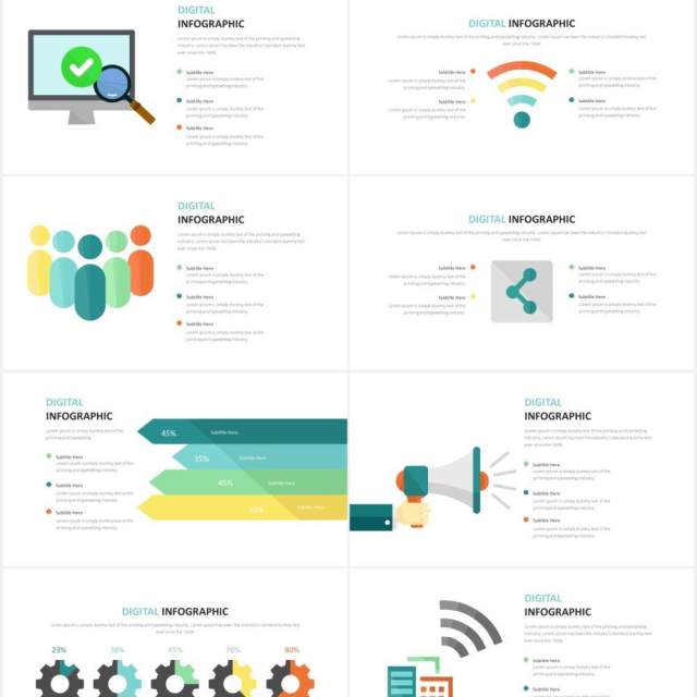 数据可视化信息图表PPT素材Digital Infographic Powerpoint Template