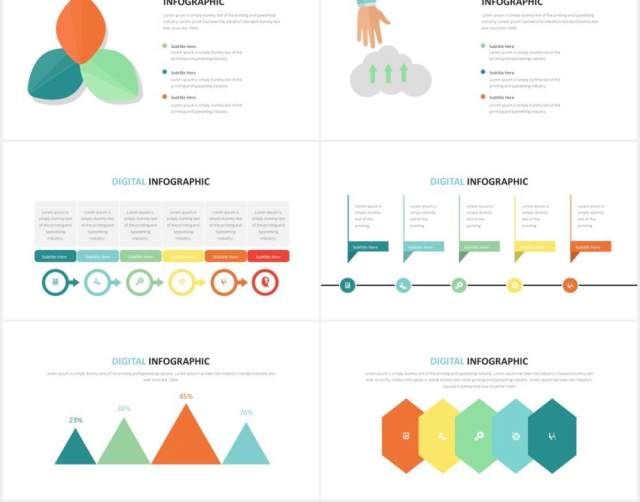 数据可视化信息图表PPT素材Digital Infographic Powerpoint Template