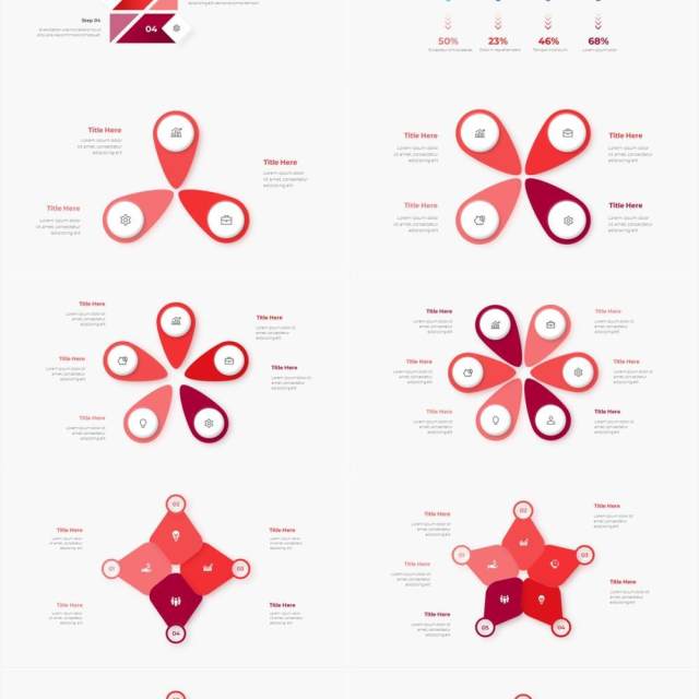 红色浅色系商务产品信息图表流程步骤关系图PPT素材Infographic Red 红色浅色系商务产品信息图表流程步骤关系图PPT素材Infographic Red