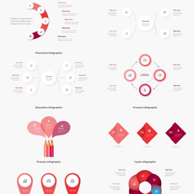 红色浅色系商务产品信息图表流程步骤关系图PPT素材Infographic Red 红色浅色系商务产品信息图表流程步骤关系图PPT素材Infographic Red