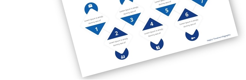 蓝色实用时间轴PPT信息图表模板素材Timeline Infographic