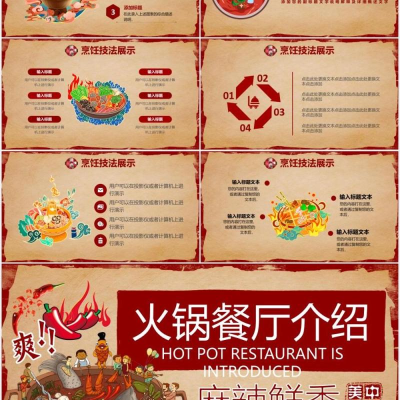 021复古风美食辣味火锅餐厅品牌介绍通用PPT模板