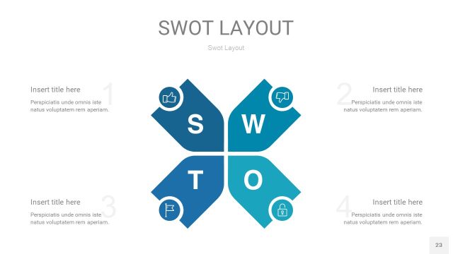 铁蓝色SWOT图表PPT23