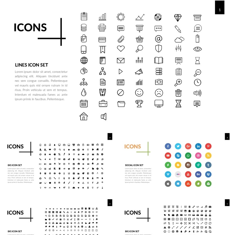 1000个小图标PPT素材Icon set