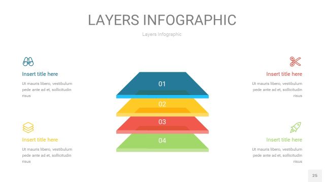 四色3D分层PPT信息图25 四色3D分层PPT信息图25