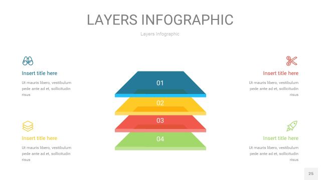 四色3D分层PPT信息图25