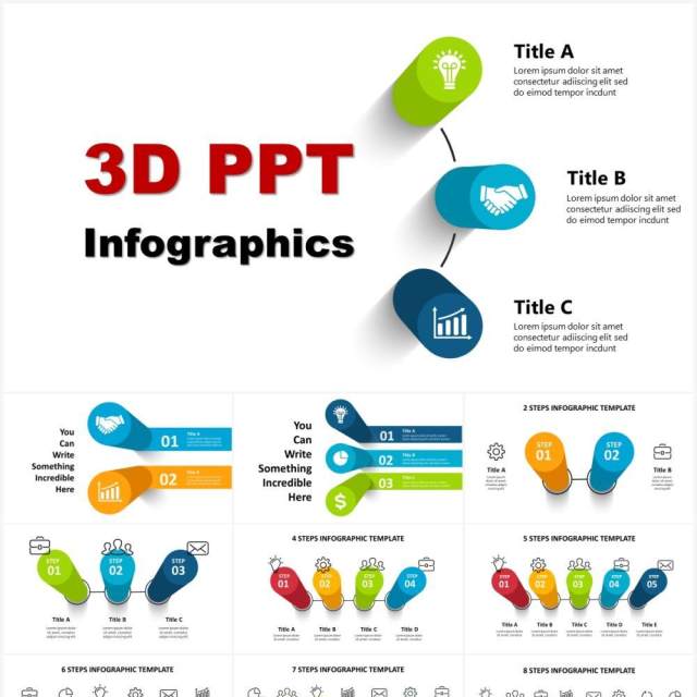 三维立体信息图表3D流程图图形PPT素材3D_Infographics 三维立体信息图表3D流程图图形PPT素材3D_Infographics