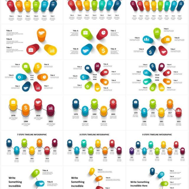 三维立体信息图表3D流程图图形PPT素材3D_Infographics