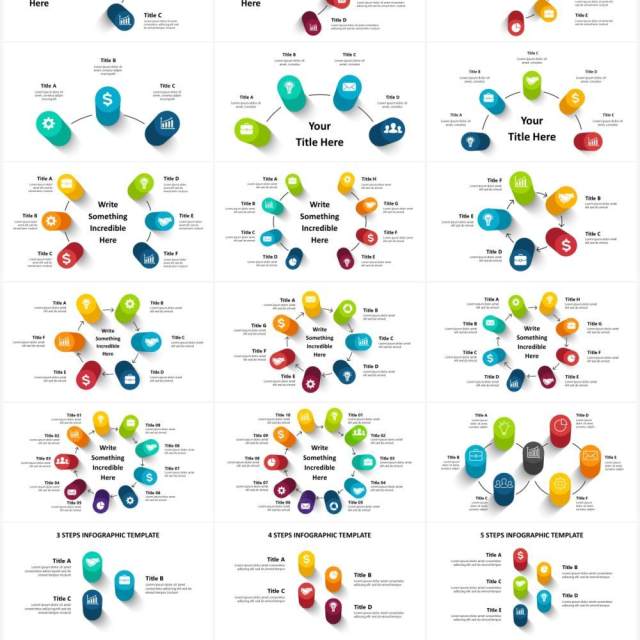 三维立体信息图表3D流程图图形PPT素材3D_Infographics