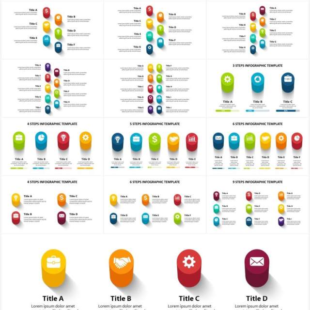 三维立体信息图表3D流程图图形PPT素材3D_Infographics 三维立体信息图表3D流程图图形PPT素材3D_Infographics