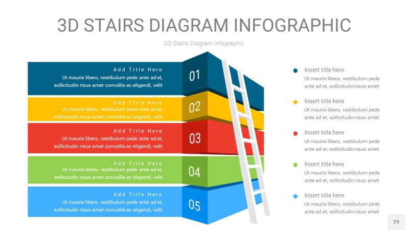 多彩3D阶梯PPT图表29