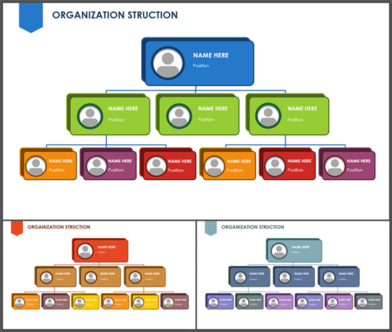 组织架构图-商业图表-商务蓝绿