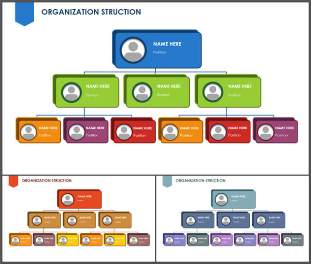 组织架构图-商业图表-商务蓝绿