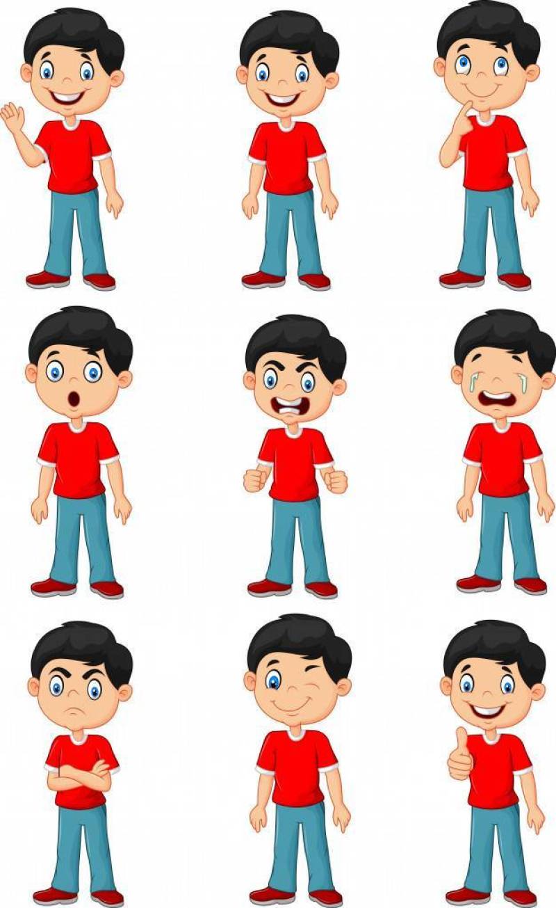 Little boy in various expression