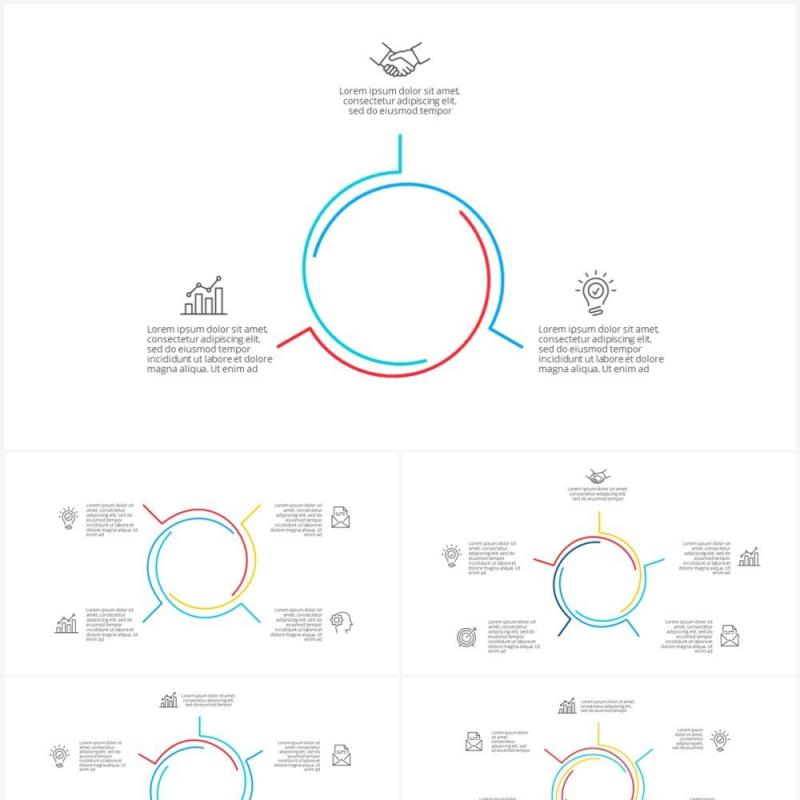 线性循环关系图PPT素材元素Minimal