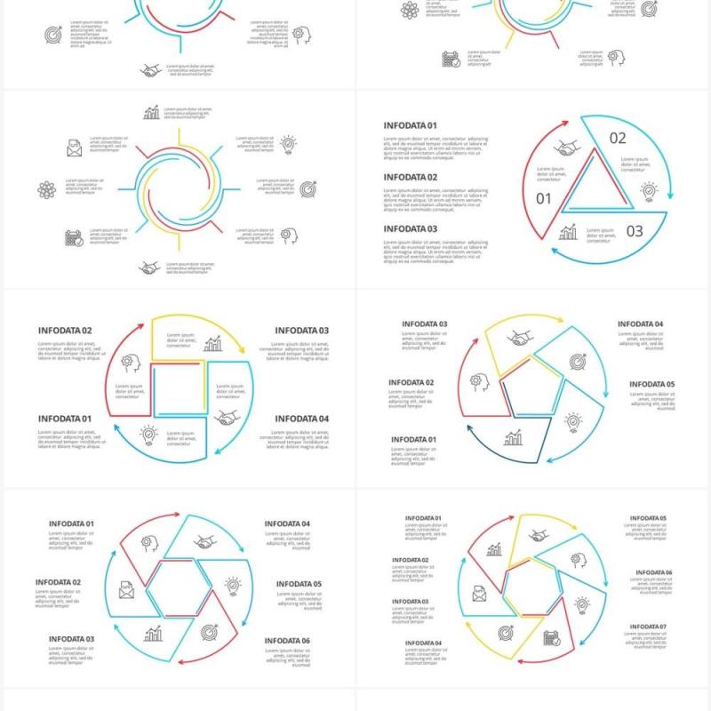 线性循环关系图PPT素材元素Minimal