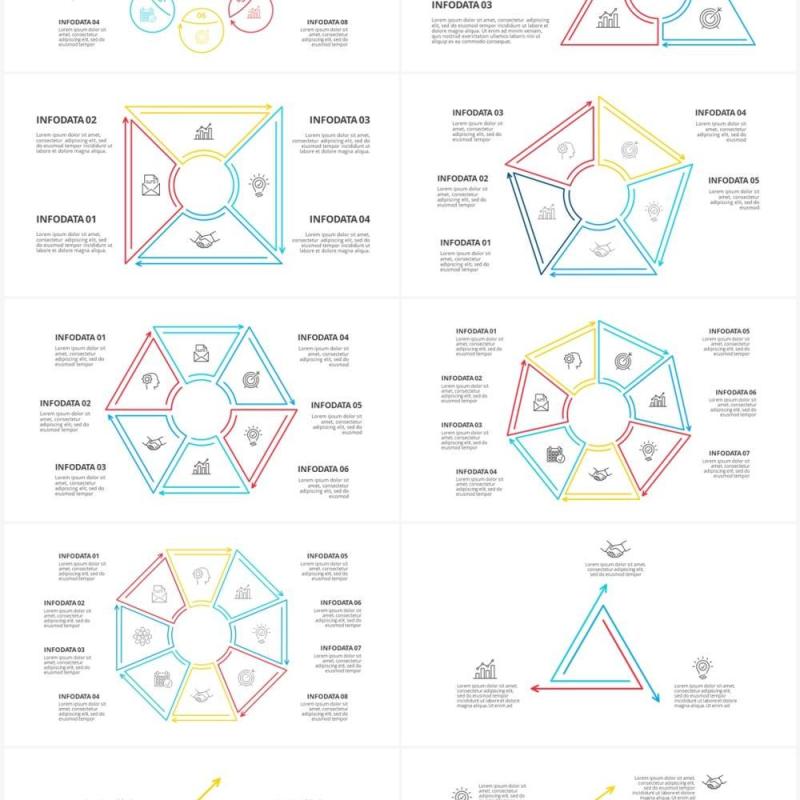 线性循环关系图PPT素材元素Minimal