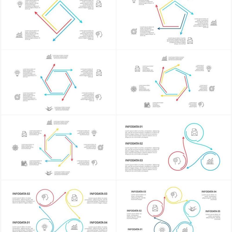 线性循环关系图PPT素材元素Minimal