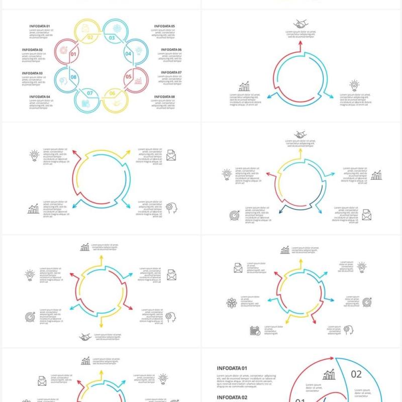 线性循环关系图PPT素材元素Minimal