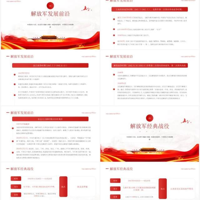 红色党政风中国人民解放军建军九十四周年纪念日PPT模板