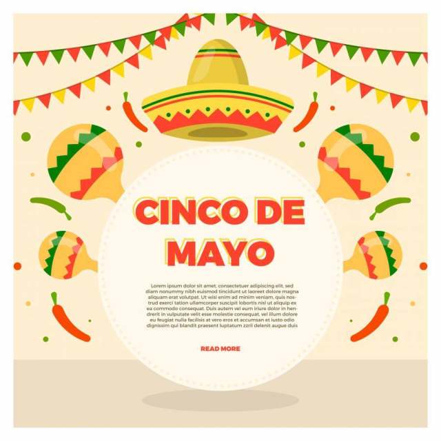 平Cinco De Mayo矢量图