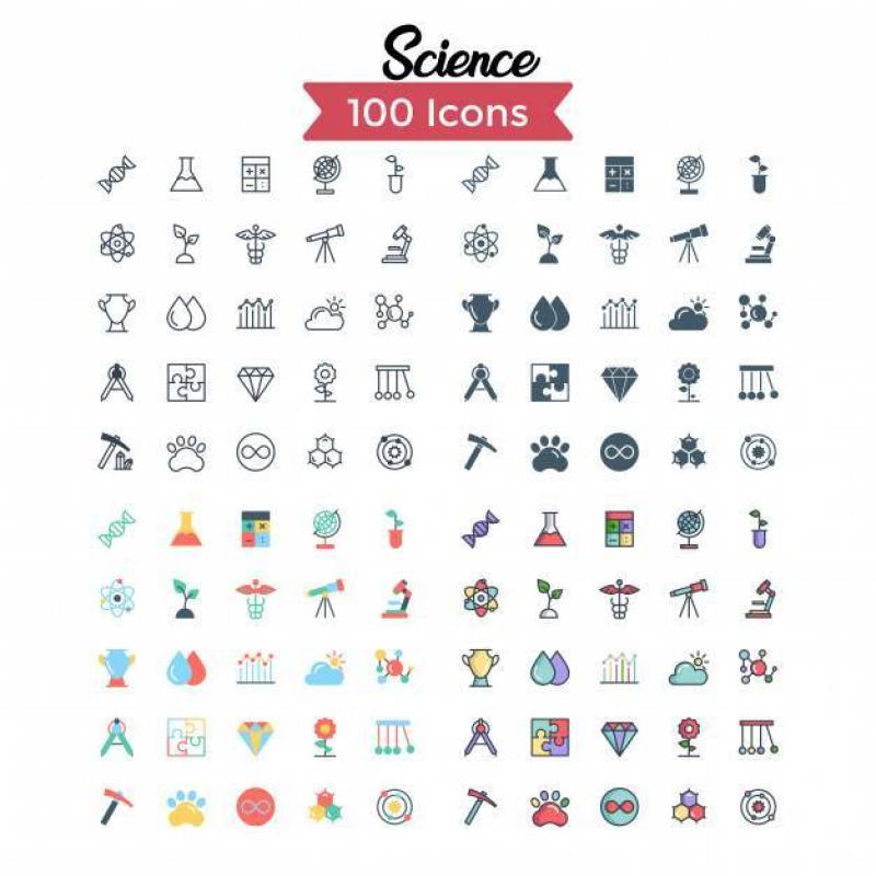 Science Icon Set.