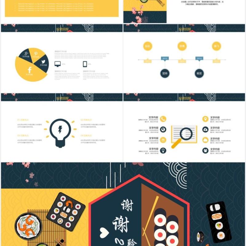 创意餐饮外卖工作汇报通用PPT模板