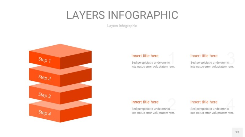 橘红色3D分层PPT信息图23