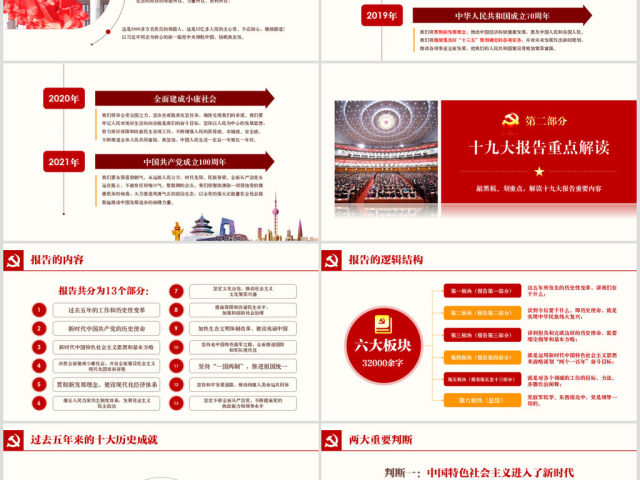 十九大报告精神学习ppt党课19大课件 十九大报告精神学习ppt党课19大课件