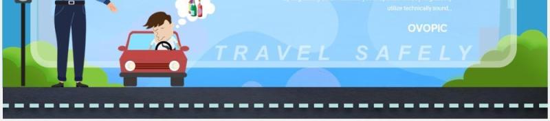 蓝色卡通平安出行和谐交通PPT模板