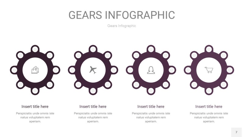 紫色齿轮PPT信息图7