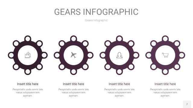 紫色齿轮PPT信息图7