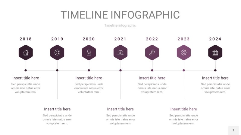 渐变紫色时间轴PPT信息图1