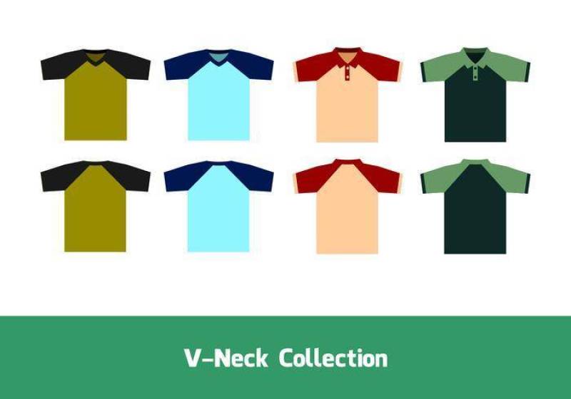V领Raglan 矢量