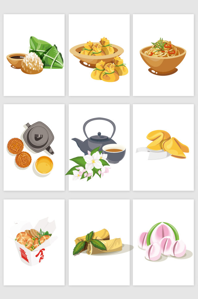 中国美味食物矢量素材 中国美味食物矢量素材