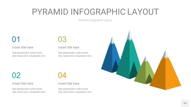 黄蓝绿色3D金字塔PPT信息图表23