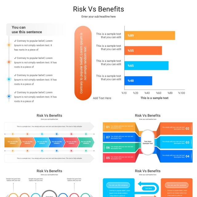 风险与收益信息图表PPT素材模板Risk Vs Benefits