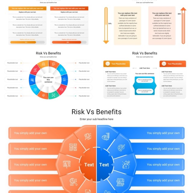 风险与收益信息图表PPT素材模板Risk Vs Benefits