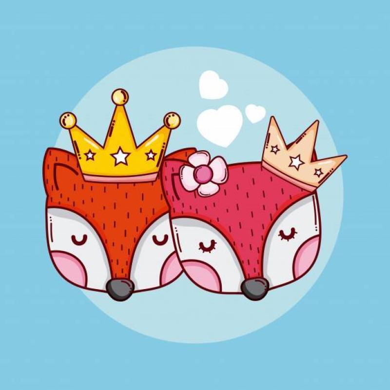可爱的国王和皇冠动物卡通