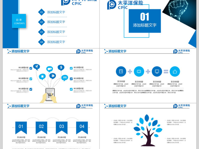 太平洋保险行业年度总结ppt模板