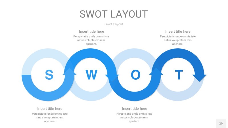 蓝色SWOT图表PPT20