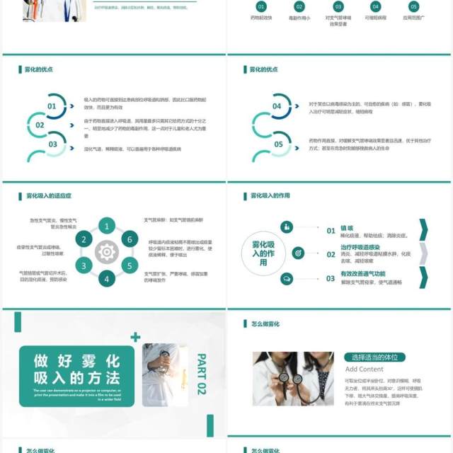 绿色简约风雾化吸入健康宣教PPT模板