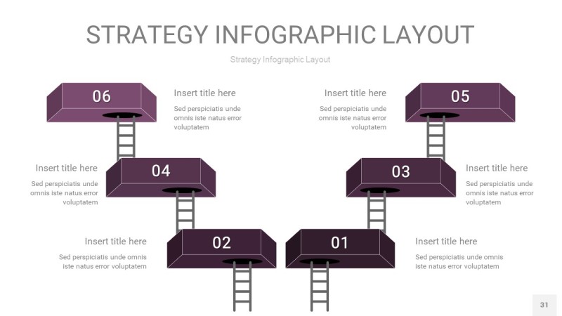 深紫色战略计划统筹PPT信息图31