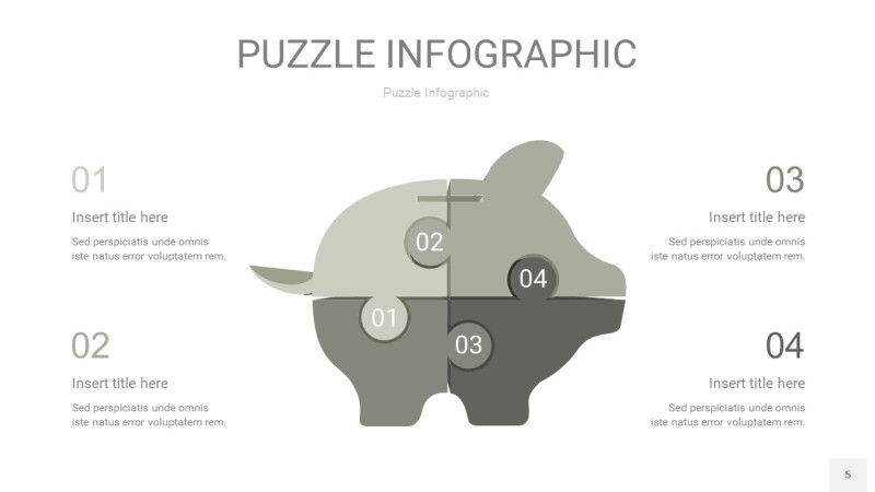 灰色拼图PPT图表5