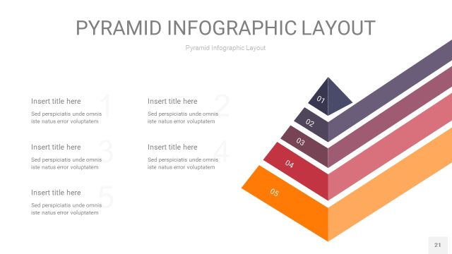 中紫色3D金字塔PPT信息图表21