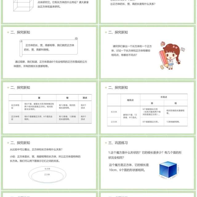 部编版五年级数学下册正方体的认识课件PPT模板